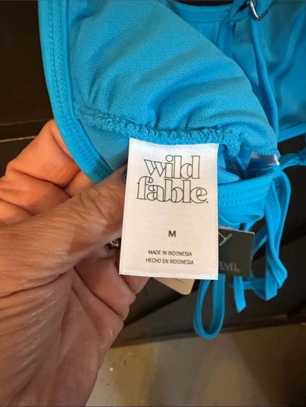 wild fable Bright Turquoise Tie-Back Bikini Top